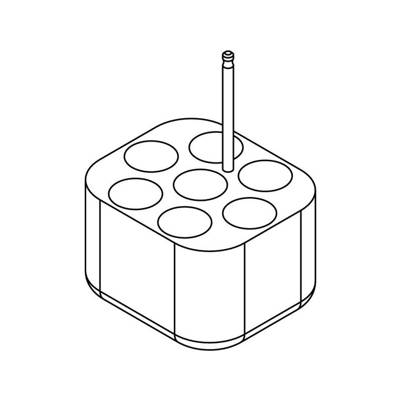 Rectangular carrier (7 x 25mm) for skirted, conical-bottom7x30ml ...